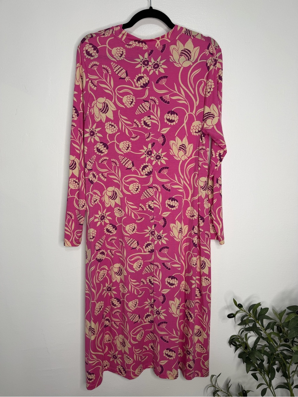 NWOT  Gudrun Sjödén Pink Floral Long Sleeve Maxi Dress